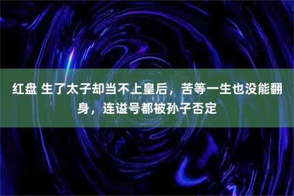 红盘 生了太子却当不上皇后,苦等一生也没能翻身,连谥号都被孙子否定